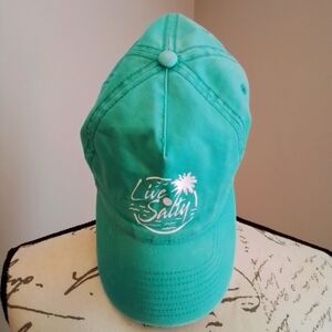 Salt Life Live Salty Teal & White Cotton Hat One Size Fits Most